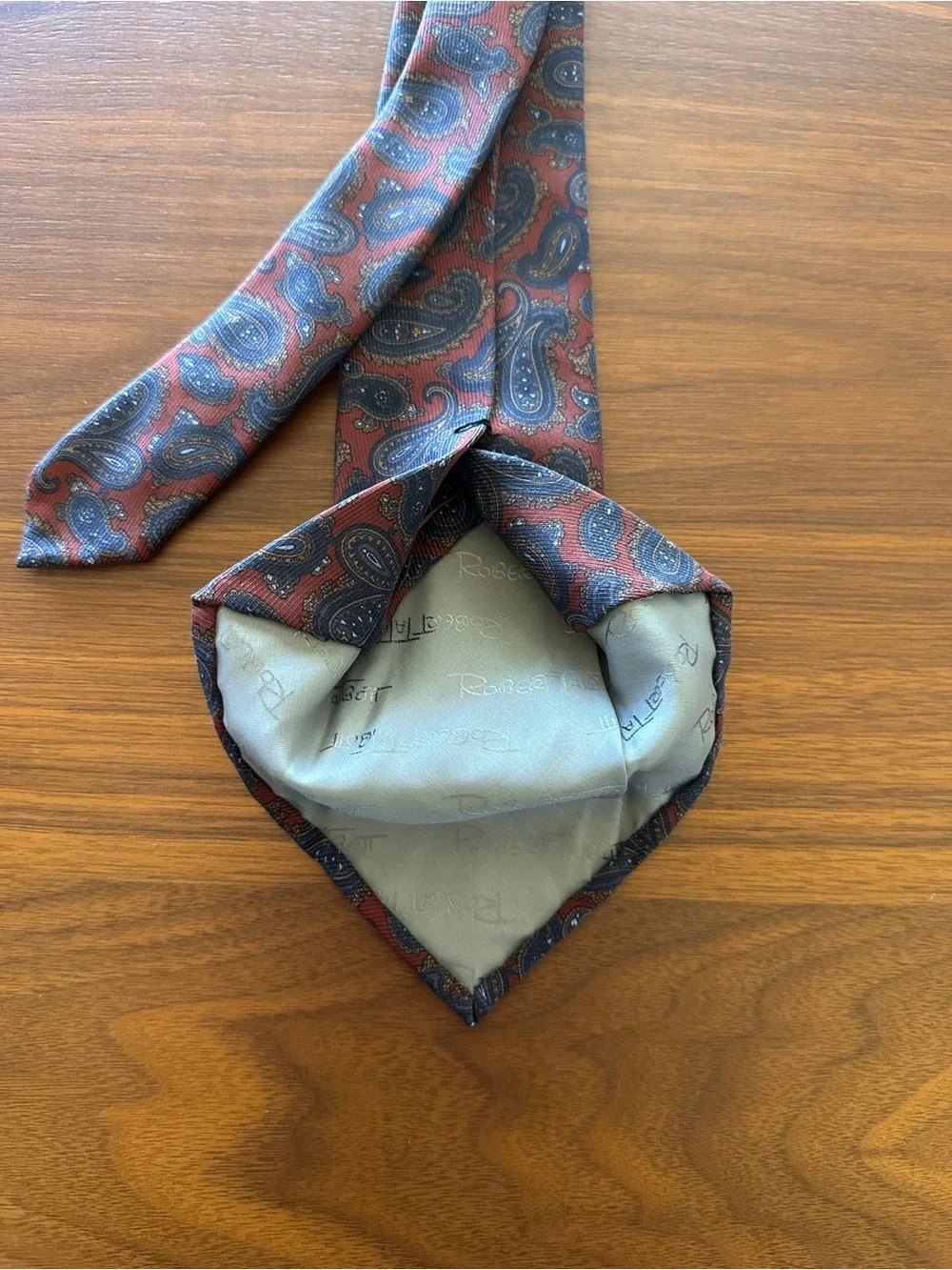Robert Talbott Seven Fold Paisley Tie in Burgundy and Navy